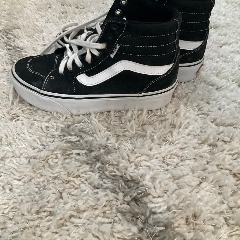 VANS Women’s Filmore High-Top Platform Canvas Black/White Shoes Size 7 - Picture 3 of 8